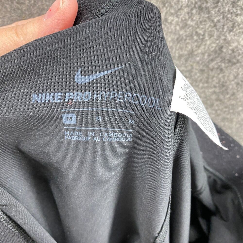 Nike Leggings Women M Medium Black Mid Rise Pull On Hypercool Capri Skinny - Picture 9 of 10